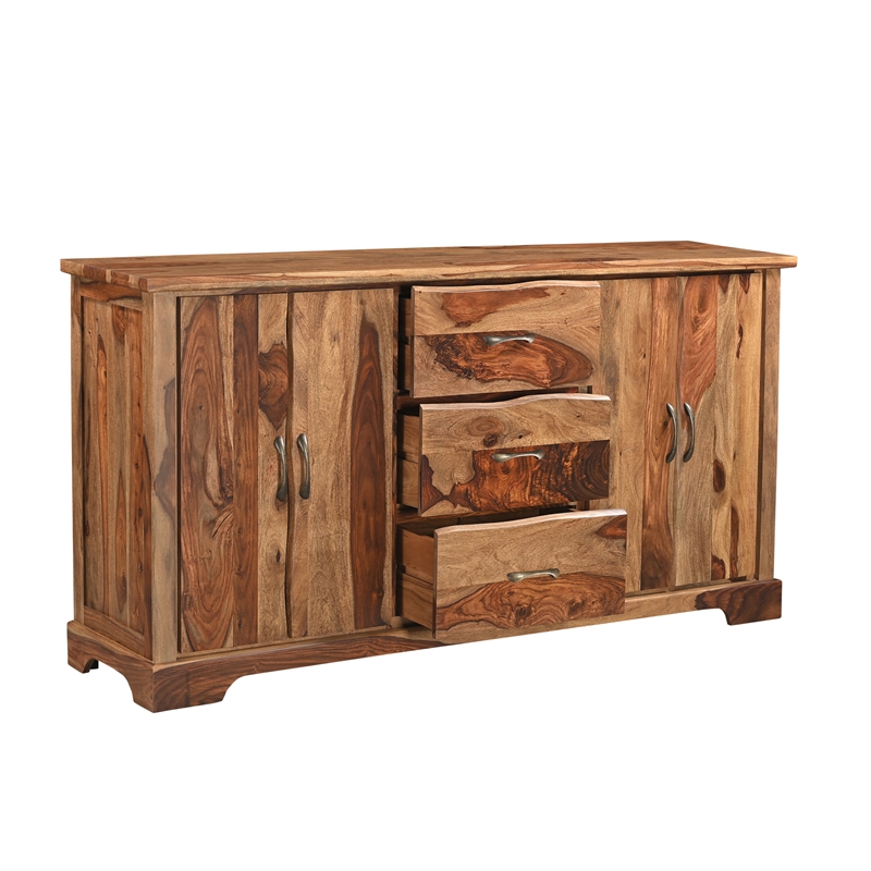 Darcy Brown Live Edge Solid Wood Sheesham 8-Piece Dining Set