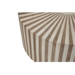 Lark Brown Round Solid Wood Mango Coffee Table with Starburst Inlay Pattern