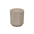 Lark Brown Round Solid Wood Mango End Table with Starburst Inlay Pattern