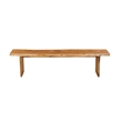 Belmont Farmhouse Brown Live Edge Solid Wood Dining Entryway Bench