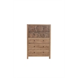 Belmont Brown Solid Wood 5-drawer Chest with Tree Slice Design