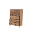 Belmont Brown Solid Wood 5-drawer Chest with Tree Slice Design
