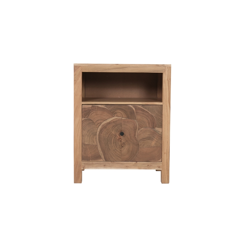 Belmont Brown Solid Wood 1-drawer Filing Cabinet with Tree Slice Design