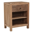 Belmont Brown Solid Wood 1-drawer Nightstand with Tree Slice Design