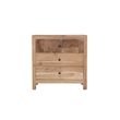 Belmont Brown Solid Wood 3-drawer Nightstand with Tree Slice Design