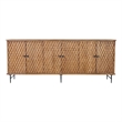 Mason 6-door Geometric Pattern Solid Wood Sideboard in Brown