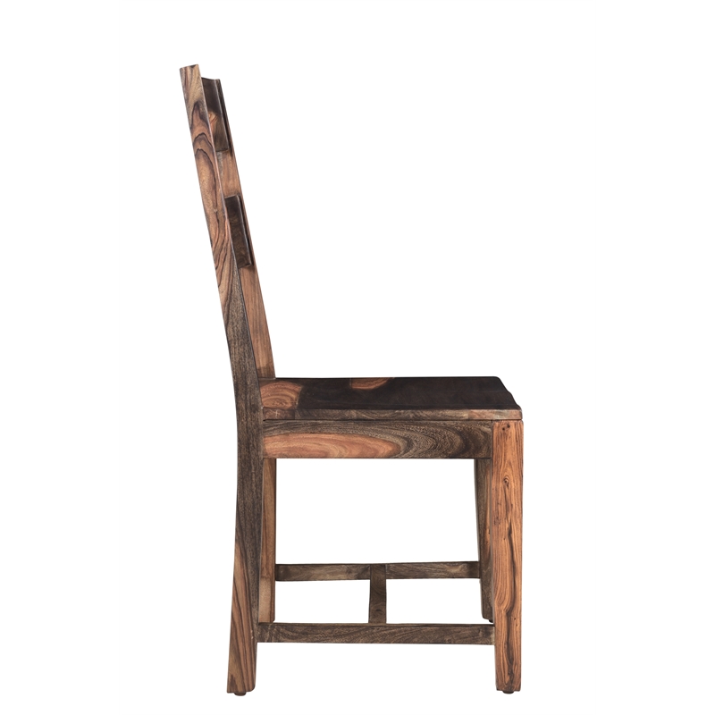 Darcy 7-piece Live Edge Solid Wood Dining Set in Dark Brown