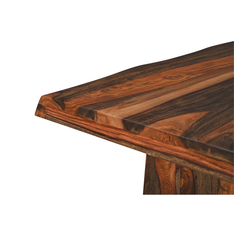 Darcy 7-piece Live Edge Solid Wood Dining Set in Dark Brown