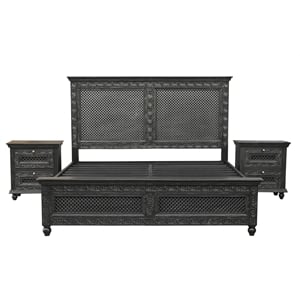 Bailey 2-piece Carved Solid Wood Bedroom Set