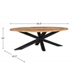 Lucas Solid Wood Oval Dining Table-Natural with Black legs 94