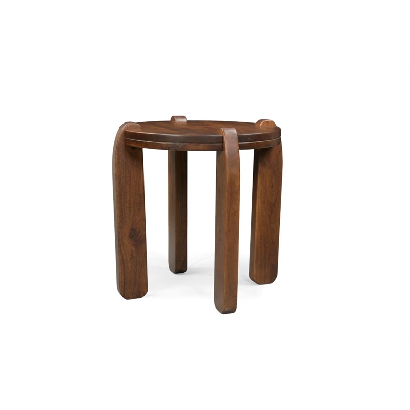 Mason Mod Modern Brown Solid Wood End Table with Solid Wood Legs 24