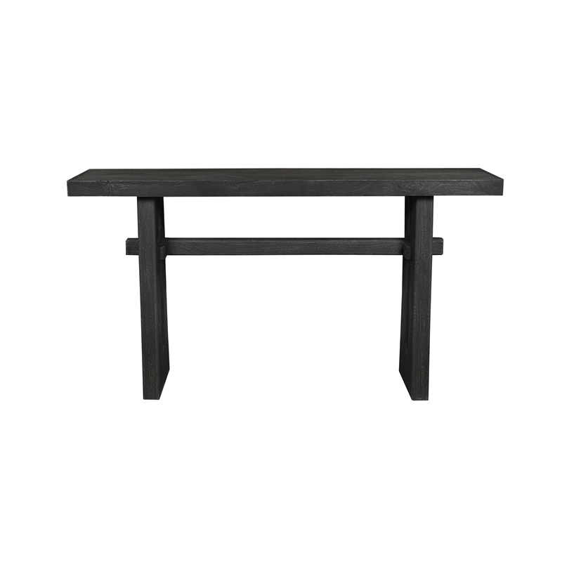 Mason Rustic Style Black Solid Wood Console Table with Solid Wood Legs 64
