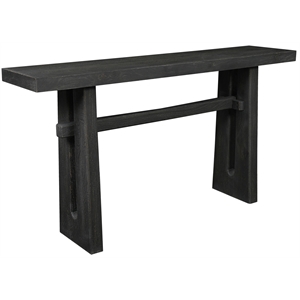 Mason Rustic Style Black Solid Wood Console Table with Solid Wood Legs 64&quot