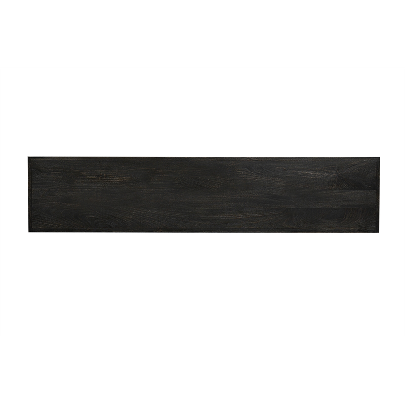 Mason Black Modern Solid Wood Console Table with Solid Wood Trestle Base 64