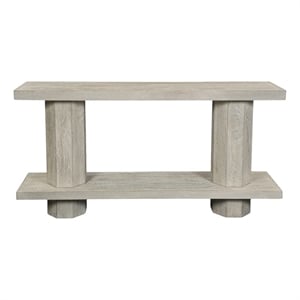 Mason Beige Modern Solid Wood Console Table with Solid Wood Trestle Base 64&quot