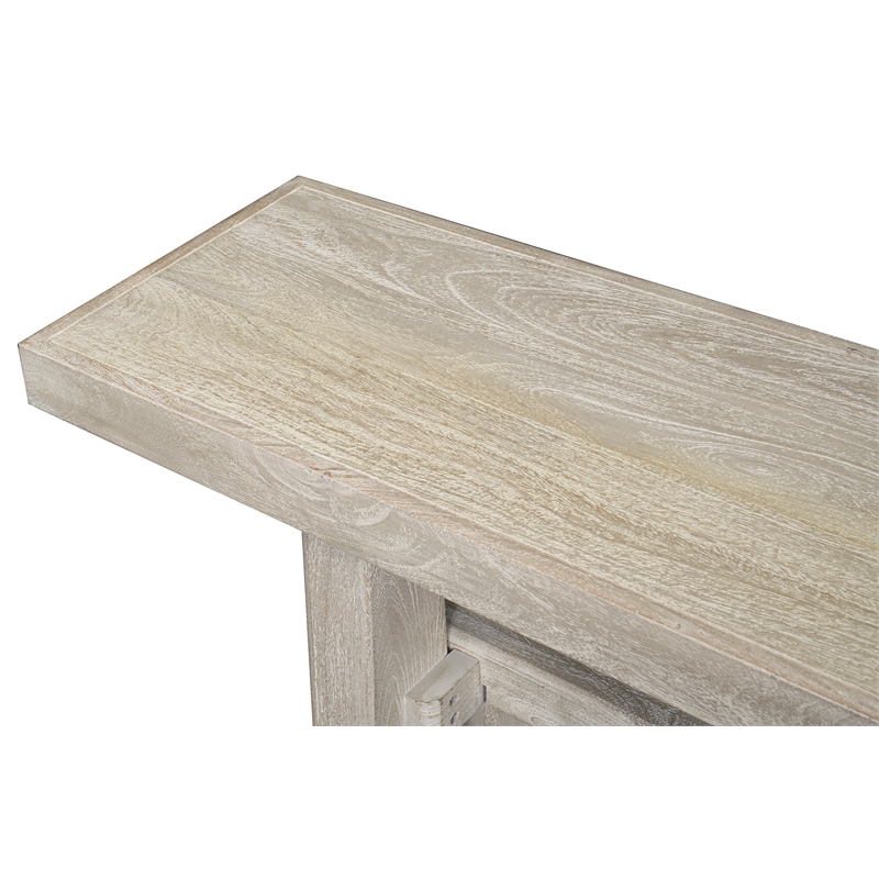 Mason Rustic Style Beige Solid Wood Console Table with Solid Wood Legs 64