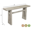 Mason Rustic Style Beige Solid Wood Console Table with Solid Wood Legs 64
