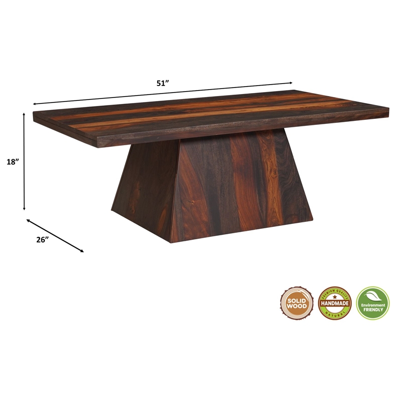 Warren Cone Coffee Table Solid Wood Transitional Style 51