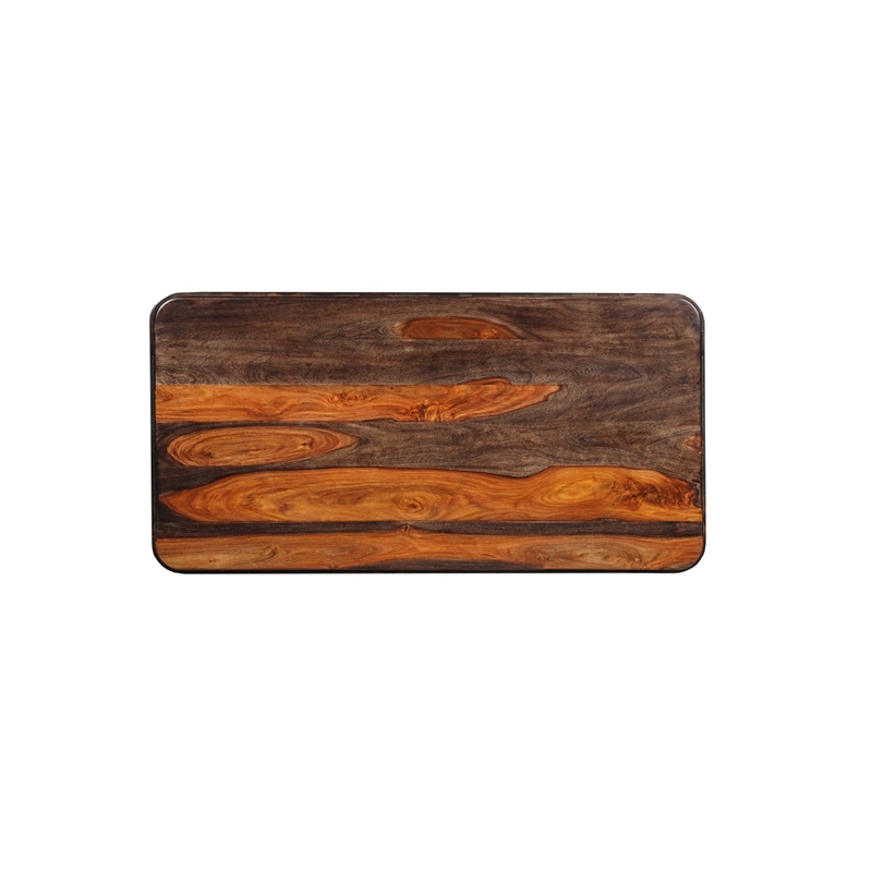 Warren Traditional Solid Wood Block Coffee Table with Plinth Base in Dark Brown