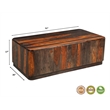 Warren Traditional Solid Wood Block Coffee Table with Plinth Base in Dark Brown