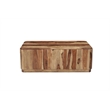 Warren Traditional Solid Wood Block Coffee Table with Plinth Base in Light Brown