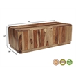 Warren Traditional Solid Wood Block Coffee Table with Plinth Base in Light Brown