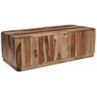 Warren Traditional Solid Wood Block Coffee Table with Plinth Base in Light Brown
