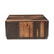 Warren Traditional Solid Wood Block Coffee Table with Plinth Base in Dark Brown