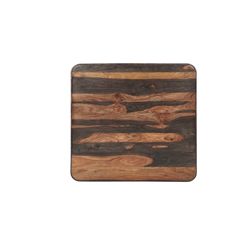 Warren Traditional Solid Wood Block Coffee Table with Plinth Base in Dark Brown
