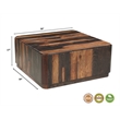 Warren Traditional Solid Wood Block Coffee Table with Plinth Base in Dark Brown