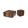 Warren Traditional Solid Wood Block Coffee Table with Plinth Base in Dark Brown