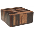 Warren Traditional Solid Wood Block Coffee Table with Plinth Base in Dark Brown
