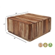Warren Modern Solid Wood Square Coffee Table with Plinth Base in Light Brown