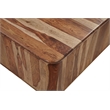 Warren Modern Solid Wood Square Coffee Table with Plinth Base in Light Brown