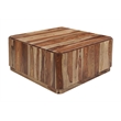 Warren Modern Solid Wood Square Coffee Table with Plinth Base in Light Brown