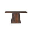 Warren Solid Wood Modern Console Table with Pedestal Base in Dark Brown