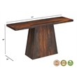 Warren Solid Wood Modern Console Table with Pedestal Base in Dark Brown
