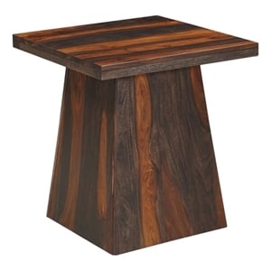 Warren Solid Wood Modern Cone End Table with Pedestal Base 23&quot in Dark Brown