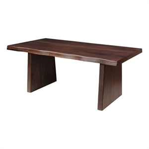 Darcy Live Edge Modern Solid Wood Dining Table 74&quot in Dark Brown