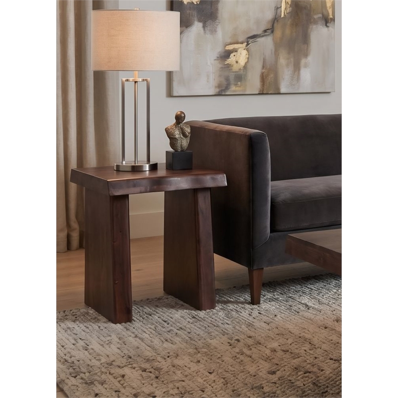 Darcy Modern Live Edge Solid Wood End Table 23