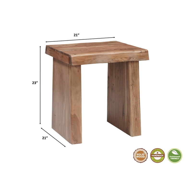 Darcy Modern Live Edge Solid Wood End Table 23