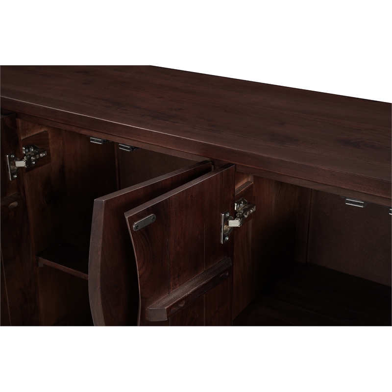 Darcy Solid Wood Rectangular Sideboard in Brown 72 Inches Long