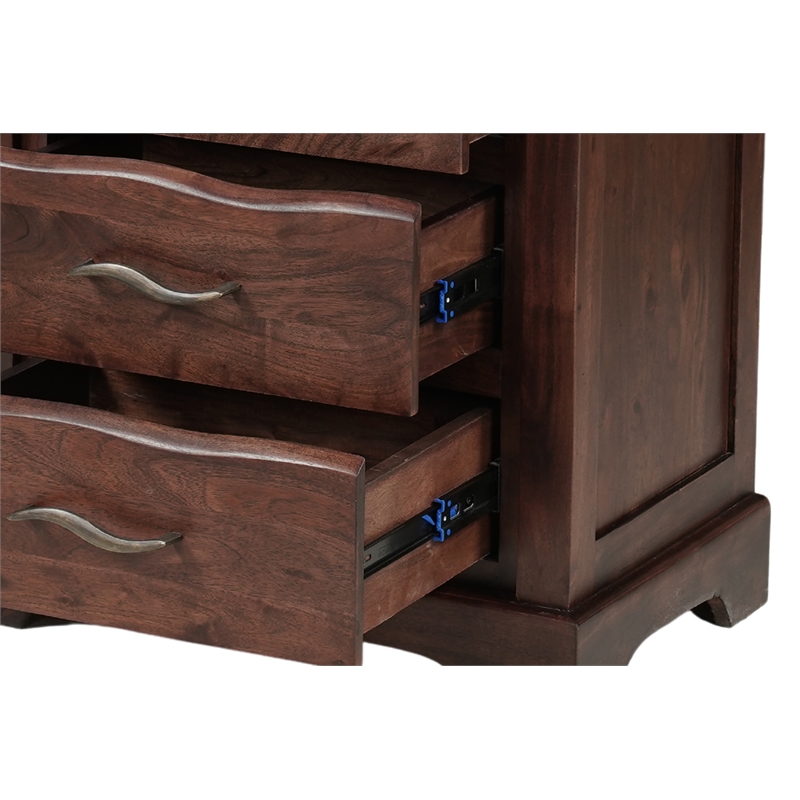 Darcy Rectangular Solid Wood Writing Desk in Brown 54 Inches Long