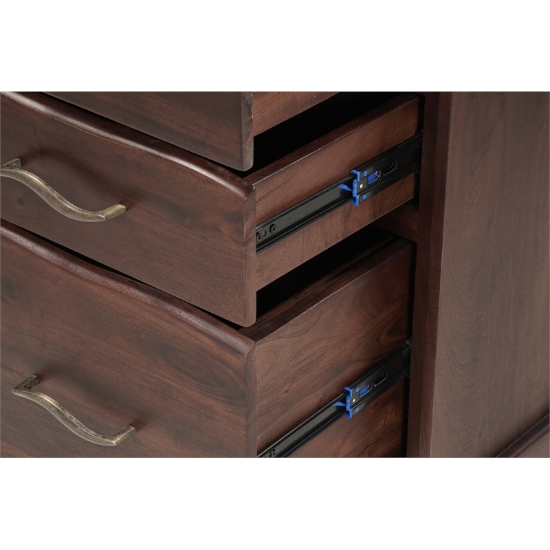 Darcy 3-Drawer Live Edge Solid Wood Filing Cabinet in Brown 30 Inches Tall
