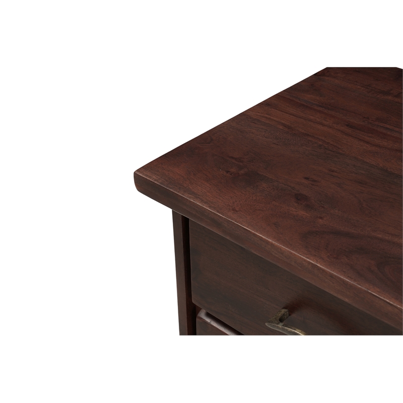 Darcy 3-Drawer Live Edge Solid Wood Filing Cabinet in Brown 30 Inches Tall