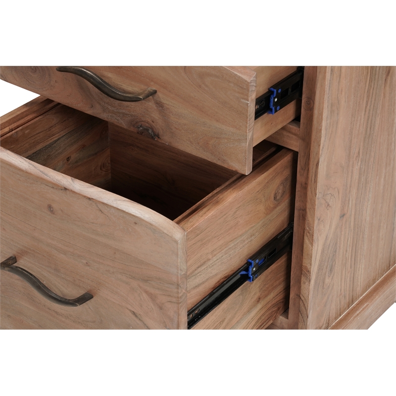 Darcy 3-Drawer Live Edge Solid Wood Filing Cabinet in Natural 30 Inches Tall