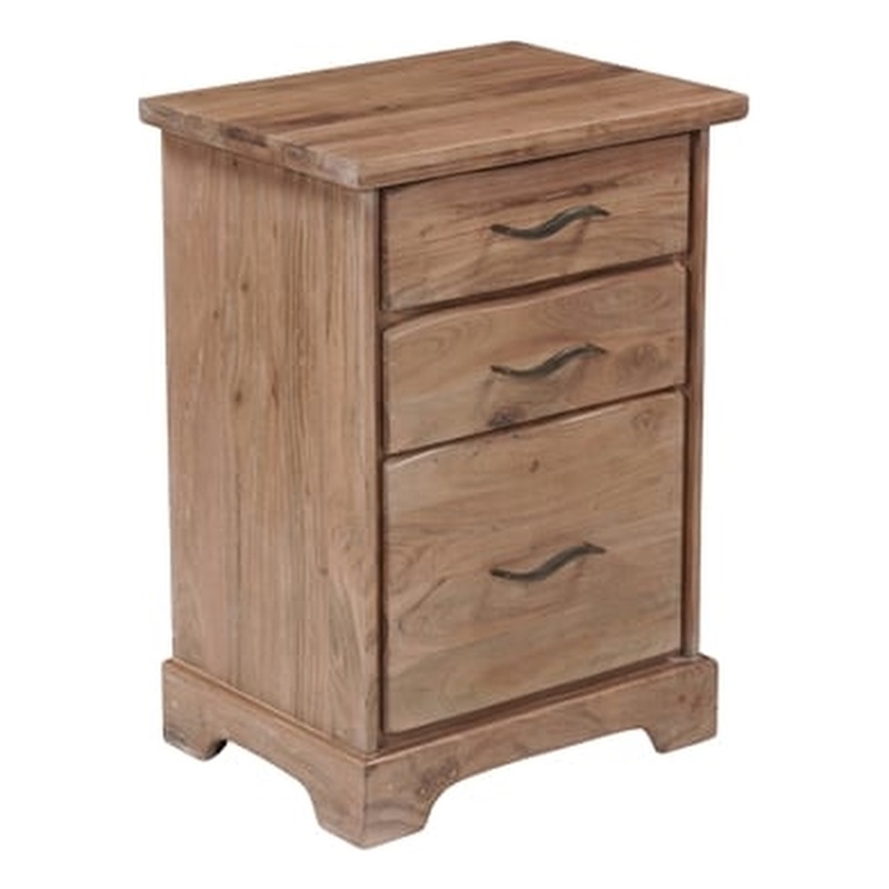 Darcy 3-Drawer Live Edge Solid Wood Filing Cabinet in Natural 30 Inches Tall