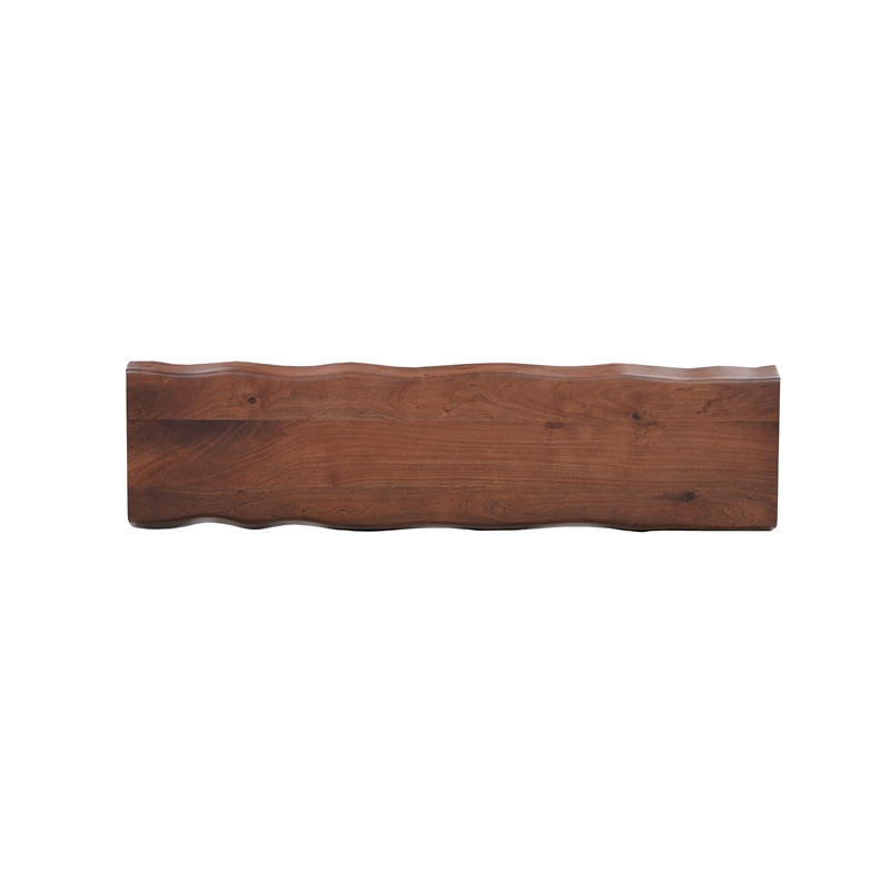 Darcy Live Edge Solid Wood Dining Bench in Dark Brown 68 Inches Long