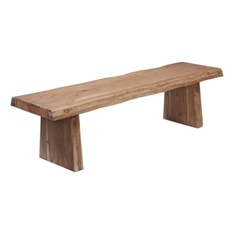 Darcy Live Edge Solid Wood Dining Bench in Natural 68 Inches Long