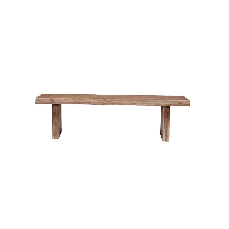 Darcy Live Edge Solid Wood Dining Bench in Natural 68 Inches Long